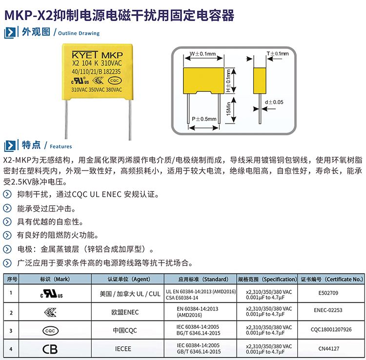 X2安规电容器的介绍