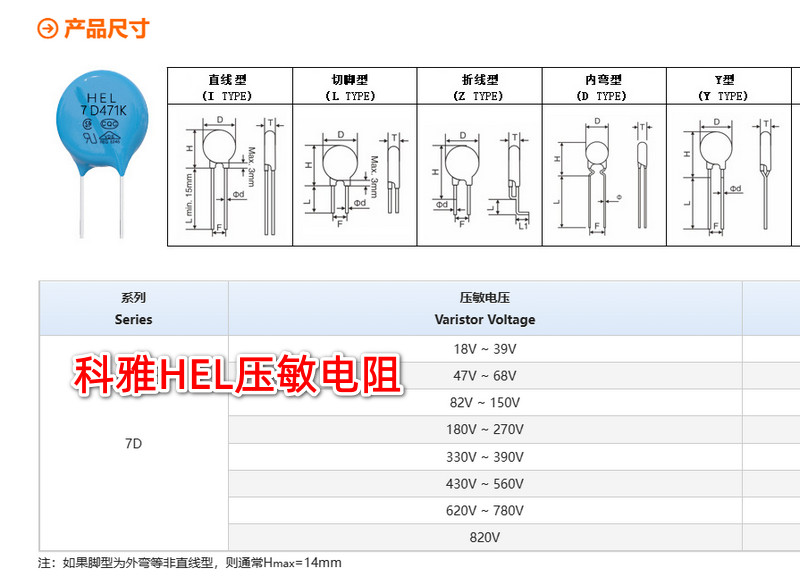 HEL压敏电阻